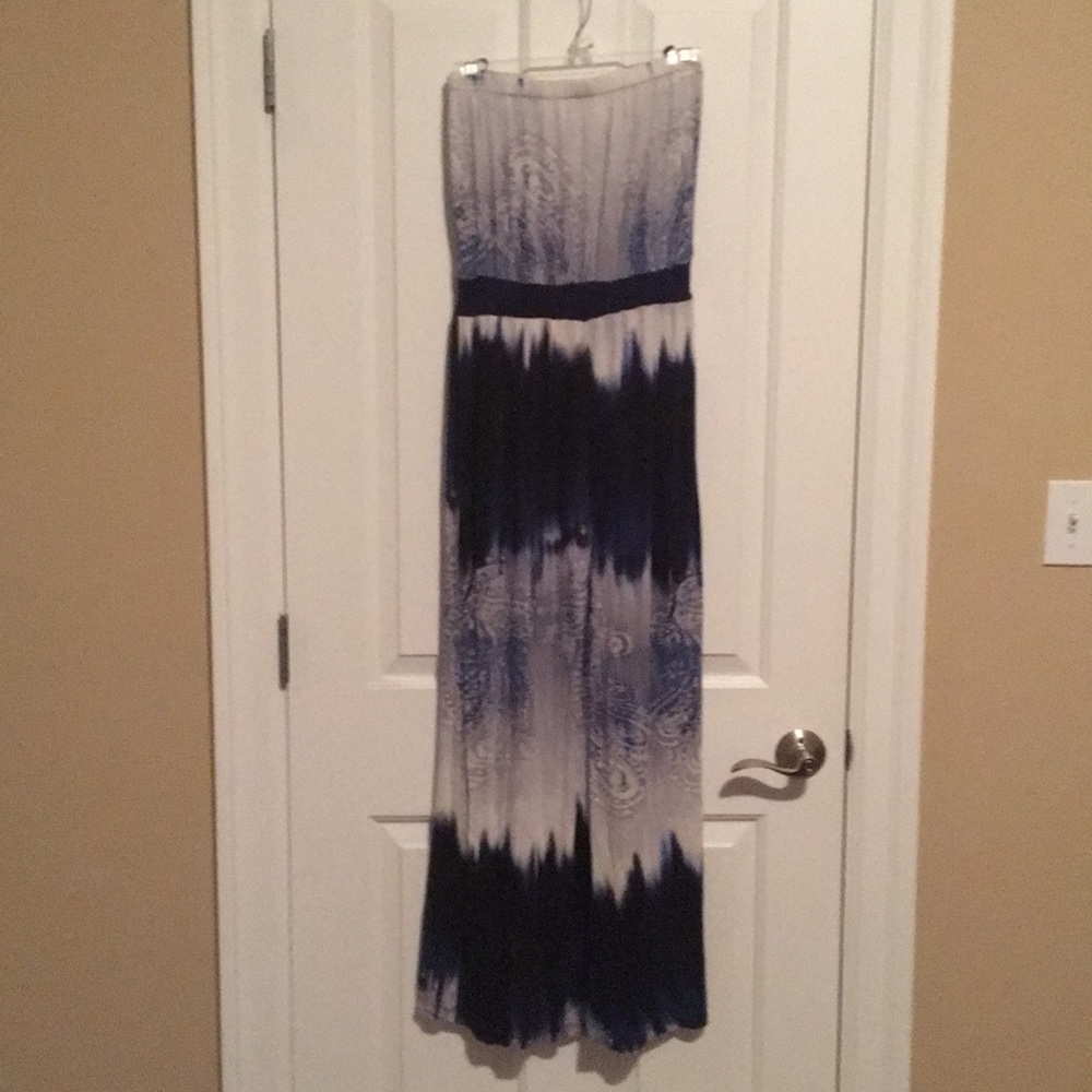 Monteau tie dye/batik strapless jumpsuit
